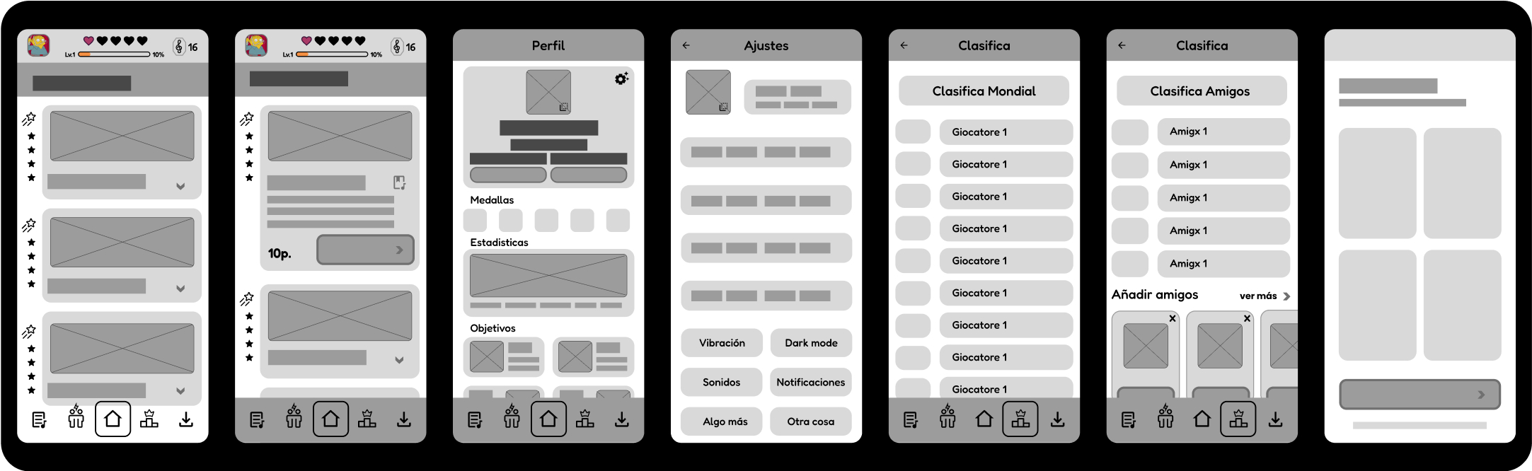 ADAGIO wireframes