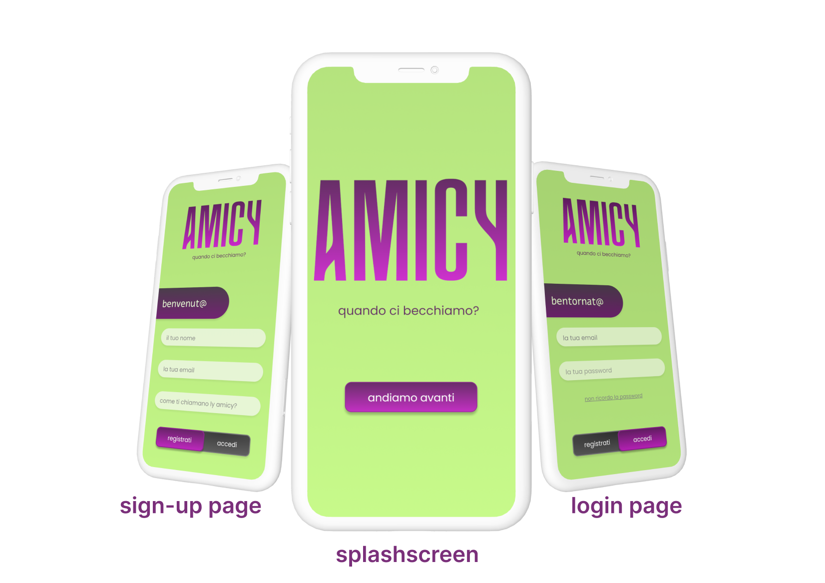 AMICY prototipo splashscreen